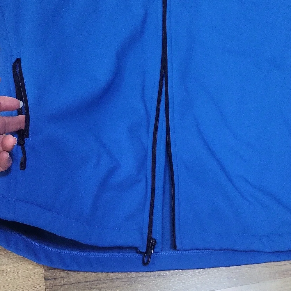 SPYDER Blue Black Full Zip Fleece Line Hooded Jacket